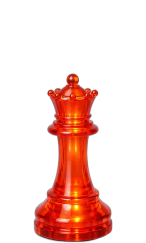 Una pieza de ajedrez roja translúcida se alza sobre un fondo liso, simbolizando el poder de la gestión de la identidad corporativa y el impacto estratégico de los servicios de marketing digital para empresas.